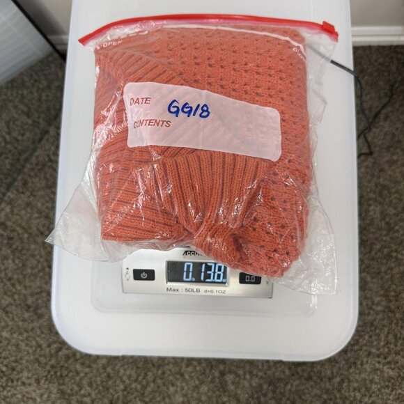 Talbots Sweater Womens Medium Orange Cotton Pointelle Open Knit Raglan Crewneck - Picture 8 of 8